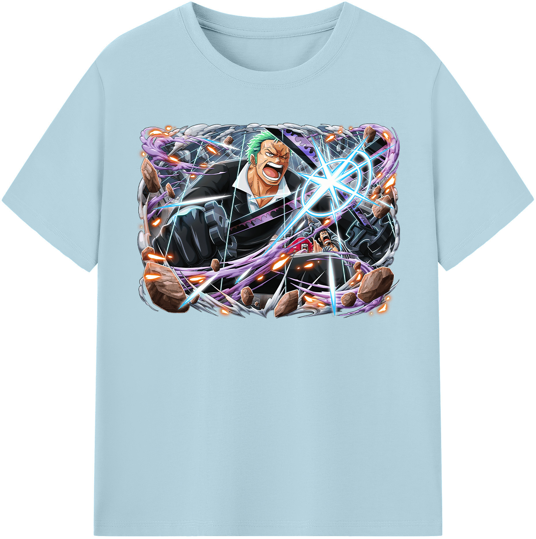 ワンピース ロロノア・ゾロ ONE PIECE Roronoa Zoro 綿100％半袖Tシャツ（フロントプリント）